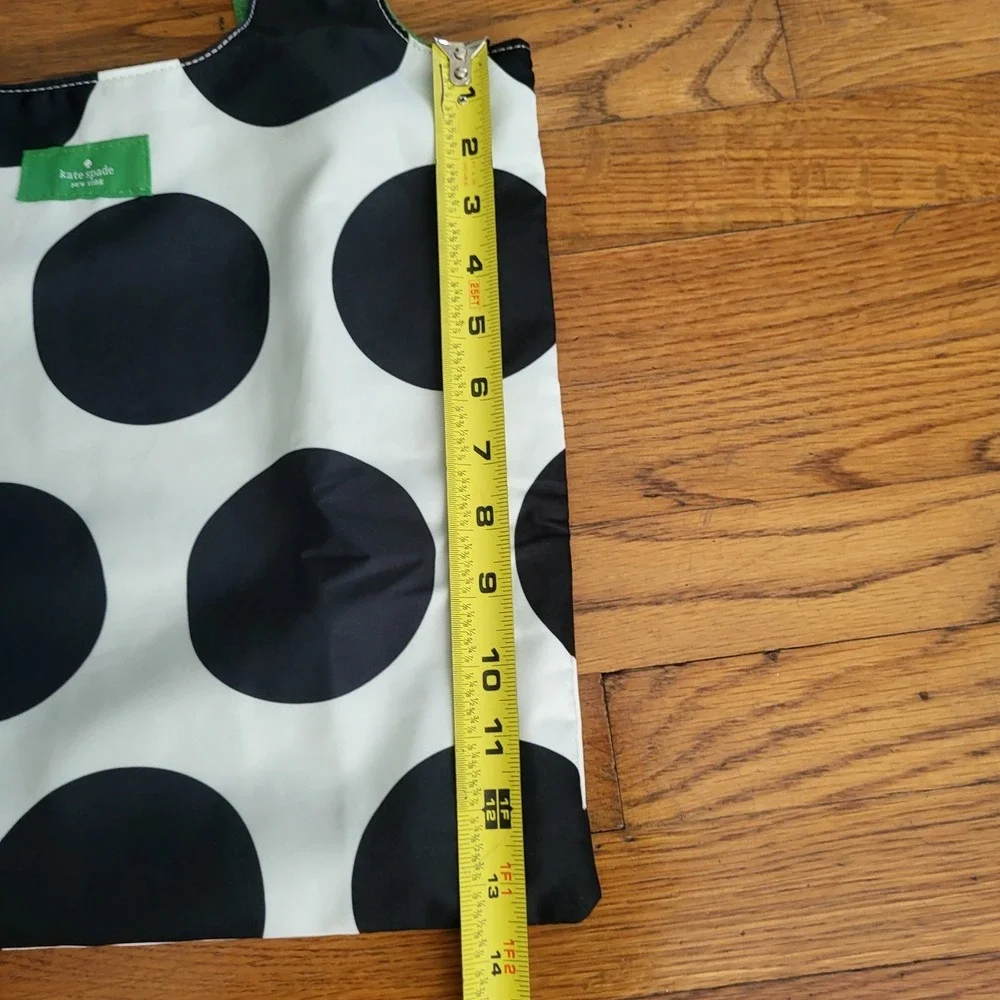 Kate Spade Reversible Tote Bag Polka Dot Polyester black White Green